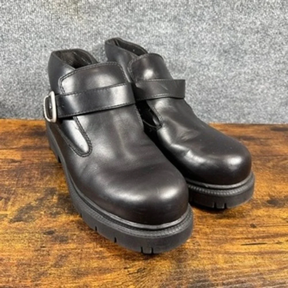 VTG Skechers Chunky Platform Oxford Monk Strap Buckle Y2K Boots Grunge Biker‎ 12